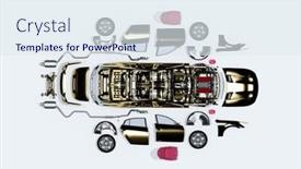  Presentation with car - Slide set enhanced with details-of-the-car and a sky blue colored foreground