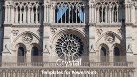  Presentation with notre dame - Presentation theme consisting of details-of-the-western-facade background and a gray colored foreground