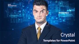  Presentation with computer vision - PPT layouts enhanced with detection and recognition computer vision background and a navy blue colored foreground