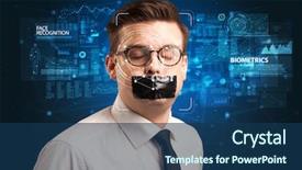  Presentation with computer vision - PPT layouts featuring detection and recognition computer vision background and a ocean colored foreground