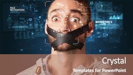  Presentation with computer vision - Cool new PPT theme with detection and recognition computer vision backdrop and a coral colored foreground