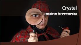  Presentation with detective magnifying glass - Presentation design with detective sherlock holmes investigate background and a wine colored foreground