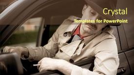  Presentation with detective - Slide set featuring detective-smoking-a-cigarette background and a tawny brown colored foreground