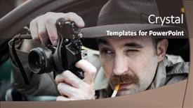  Presentation with detective - Colorful slides enhanced with detective-smoking-a-cigarette backdrop and a dark gray colored foreground