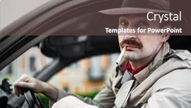  Presentation with detective - Slide deck featuring detective-smoking-a-cigarette background and a dark gray colored foreground