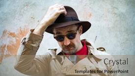  Presentation with slums - Colorful presentation enhanced with detective-walking-in-the-city backdrop and a coral colored foreground