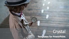  Presentation with detective magnifying glass - PPT layouts enhanced with detective with a magnifying glass background and a gray colored foreground