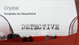  Presentation with detective - Slide set having detective-word-written background and a white colored foreground