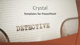  Presentation with detective - PPT theme having detective-word-written background and a sky blue colored foreground
