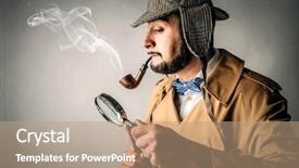  Presentation with detective - Slide set with detective background and a coral colored foreground