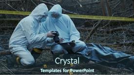  Presentation with forensic - Slides enhanced with detectives-are-collecting-evidence background and a ocean colored foreground