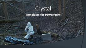  Presentation with forensic - PPT layouts enhanced with detectives-are-collecting-evidence background and a dark gray colored foreground
