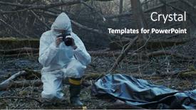  Presentation with crime scene investigation - Presentation design consisting of detectives-are-collecting-evidence background and a tawny brown colored foreground