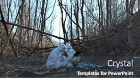  Presentation with forensic - Theme enhanced with detectives-are-collecting-evidence background and a ocean colored foreground