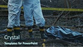  Presentation with crime scene investigation - Slides with detectives-are-collecting-evidence background and a tawny brown colored foreground