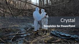  Presentation with crime scene investigation - Colorful theme enhanced with detectives-are-collecting-evidence backdrop and a ocean colored foreground