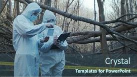  Presentation with investigation - Presentation with detectives-are-collecting-evidence background and a ocean colored foreground