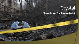  Presentation with forensic - Beautiful slide deck featuring detectives-are-collecting-evidence backdrop and a dark gray colored foreground