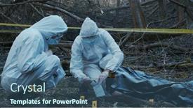  Presentation with crime scene investigation - Amazing slide set having detectives-are-collecting-evidence backdrop and a ocean colored foreground