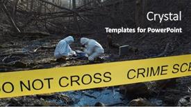  Presentation with crime scene investigation - Slide set featuring detectives-are-collecting-evidence background and a dark gray colored foreground