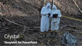  Presentation with crime scene investigation - Colorful presentation enhanced with detectives-are-collecting-evidence backdrop and a dark gray colored foreground