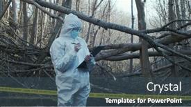  Presentation with crime scene investigation - Presentation theme enhanced with detectives-are-collecting-evidence background and a ocean colored foreground