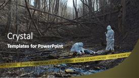  Presentation with crime scene investigation - Amazing slides having detectives-are-collecting-evidence backdrop and a dark gray colored foreground