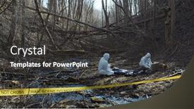  Presentation with crime scene investigation - PPT theme having detectives-are-collecting-evidence background and a dark gray colored foreground