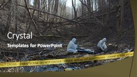  Presentation with crime scene investigation - PPT layouts consisting of detectives-are-collecting-evidence background and a dark gray colored foreground
