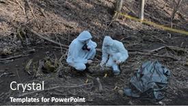  Presentation with crime scene investigation - Slides with detectives-are-collecting-evidence background and a dark gray colored foreground