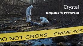  Presentation with crime scene investigation - Amazing theme having detectives-are-collecting-evidence backdrop and a dark gray colored foreground