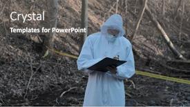  Presentation with crime scene investigation - Cool new theme with detectives-are-collecting-evidence backdrop and a gray colored foreground