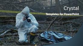  Presentation with crime scene investigation - Colorful theme enhanced with detectives-are-collecting-evidence backdrop and a dark gray colored foreground