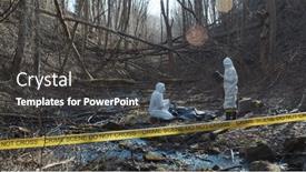  Presentation with crime scene investigation - Theme featuring detectives-are-collecting-evidence background and a dark gray colored foreground