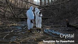  Presentation with investigation - Beautiful presentation theme featuring detectives-are-collecting-evidence backdrop and a dark gray colored foreground