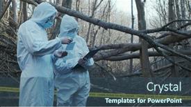  Presentation with crime scene investigation - Cool new PPT layouts with detectives-are-collecting-evidence backdrop and a ocean colored foreground