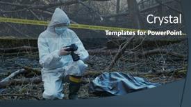  Presentation with crime scene investigation - Slide deck having detectives-are-collecting-evidence background and a dark gray colored foreground