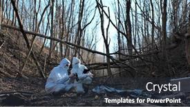  Presentation with crime scene investigation - Slide deck featuring detectives-are-collecting-evidence background and a tawny brown colored foreground