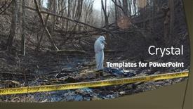  Presentation with crime scene investigation - Theme having detectives-are-collecting-evidence background and a dark gray colored foreground