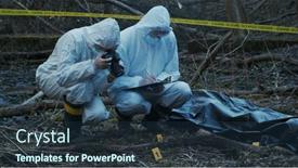  Presentation with investigation - PPT theme featuring detectives-are-collecting-evidence background and a tawny brown colored foreground