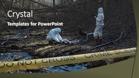  Presentation with crime scene investigation - Cool new PPT layouts with detectives-are-collecting-evidence backdrop and a dark gray colored foreground