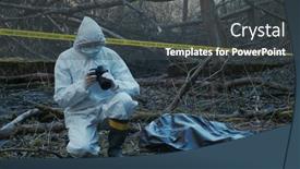  Presentation with crime scene investigation - PPT layouts featuring detectives-are-collecting-evidence background and a dark gray colored foreground
