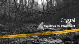  Presentation with forensic - Slide set with detectives-are-collecting-evidence background and a dark gray colored foreground