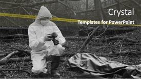  Presentation with forensic - PPT layouts featuring detectives-are-collecting-evidence background and a dark gray colored foreground