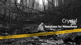  Presentation with crime scene investigation - Slides with detectives-are-collecting-evidence background and a dark gray colored foreground