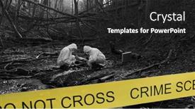  Presentation with crime scene investigation - Presentation featuring detectives-are-collecting-evidence background and a dark gray colored foreground