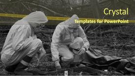  Presentation with forensic - PPT theme enhanced with detectives-are-collecting-evidence background and a  colored foreground