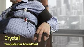  Presentation with detector - Beautiful presentation design featuring man passes a lie detector backdrop and a tawny brown colored foreground