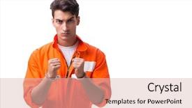  Presentation with handcuffed - PPT layouts enhanced with detention - handcuffed handsome businessman isolated background and a lemonade colored foreground