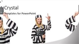  Presentation with clapper - PPT theme with detention - inmate with the movie clapper background and a white colored foreground